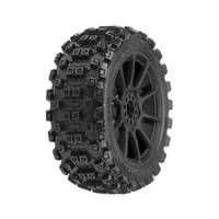 Proline 1/8 Badlands MX M2 Tyres Mounted on Mach 10 Black Wheels, F/R, PR9067-21
