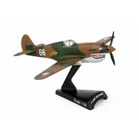 Postage Stamp 1/90 Curtiss P-40B Warhawk "Hell's Angels" Diecast Aircraft