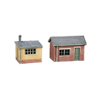 Ratio N 2 Lineside Huts (1 wood- 1 Brick)