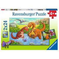 Ravensburger - 2x24pc Dinosaurs at play Jigsaw Puzzle 05030-7