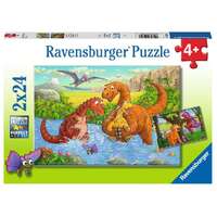 Ravensburger - 2x24pc Dinosaurs at play Jigsaw Puzzle 05030-7