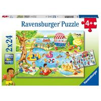 Ravensburger - 2x24pc Swimming at the Lake Jigsaw Puzzle 05057-4