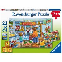 Ravensburger - 2x12pc Let's go Shopping Jigsaw Puzzle 05076-5