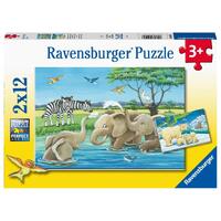 Ravensburger - 2x12pc Baby Safari Animals Jigsaw Puzzle 05095-6