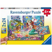 Ravensburger - 2x24pc Mermaid Tea Party Jigsaw Puzzle 05147-2