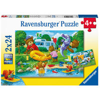 Ravensburger 2x24pc Bear Family Camping Trip Jigsaw Puzzle