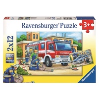 Ravensburger - 2x12pc Police and Firefighters Jigsaw Puzzle 07574-4