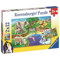Ravensburger - 2x12pc Animals In The Zoo Jigsaw Puzzle 07602-4