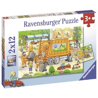 Ravensburger - 2x12pc Street Cleaning Underway Jigsaw Puzzle 07617-8