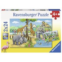 Ravensburger - 2x24pc Welcome to the Zoo Jigsaw Puzzle 07806-6