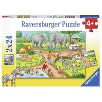Ravensburger - 2x24pc A Day at the Zoo Jigsaw Puzzle 07813-4