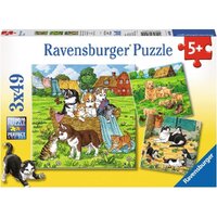 Ravensburger - 3x49pc Cats and Dogs Jigsaw Puzzle 08002-1