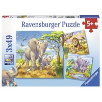 Ravensburger - 3x49pc Wild Animals Jigsaw Puzzle 08003-8