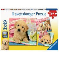 Ravensburger - 3x49pc Cute Puppy Dogs Jigsaw Puzzle 08065-6