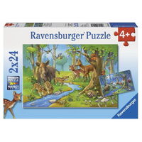 Ravensburger - 2x24pc Cute Forest Animals Jigsaw Puzzle 09117-1