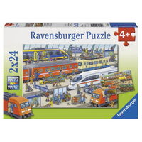 Ravensburger - 2x24pc Busy Train Station Jigsaw Puzzle 09191-1
