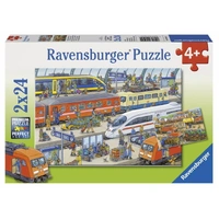 Ravensburger Busy Train Station 2x24pc Jigsaw Puzzle