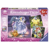 Ravensburger - 3x49pc Disney Snow White Cinderella & Ariel Jigsaw Puzzle 09339-7