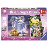 Ravensburger Disney Snow White Cinderella & Ariel 3x49pc Jigsaw Puzzle