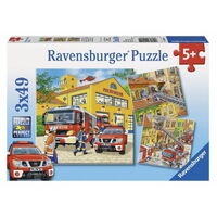 Ravensburger - 3x49pc Fire Brigade Run Jigsaw Puzzle 09401-1