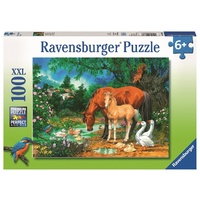 Ravensburger - 100pc Ponies at the Pond Jigsaw Puzzle 10833-6