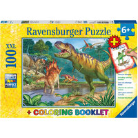 Ravensburger World of Dinosaurs & Colouring Book 100pc Jigsaw Puzzle