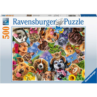 Ravensburger - 500pc Animal Selfie Jigsaw Puzzle 15042-7
