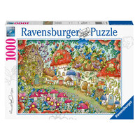 Ravensburger Floral Mushroom Houses 1000pc Jigsaw Puzzle