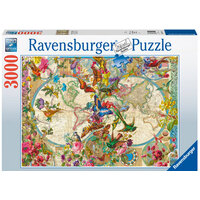 Ravensburger 3000pc Flora & Fauna World Map Jigsaw Puzzle