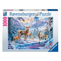 Ravensburger 1000pc Deer and Stags in Winter Jigsaw Puzzle