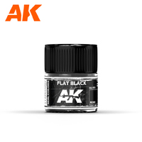 AK Interactive Real Colors: Flat Black Acrylic Lacquer Paint 10ml [RC001]