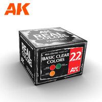 AK Interactive Real Colors: Basic Clear Colors Acrylic Lacquer Paint Set [RCS022]