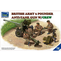 Riich Models RV35042 1/35 British Army 6 Pounder Infantry Anti-tank Gun w/Crews (4 Figs) Model Kit