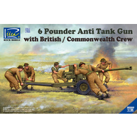 Riich Models RV35044 1/35 6 Pounder Infantry Anti-tank Gun w/British Commonwealth Crews (5 Figures)