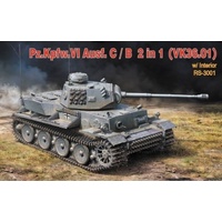 Ryefield 3001 Pz.kpfw.VI Ausf c/ b (vk36.01) w/ interior Plastic Model Kit