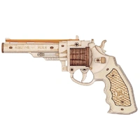 ROKR Replica Firearm Corsac M60 Revolver Mechanical 3D Wooden Kit