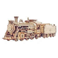 ROKR DIY 1:80 Prime Steam Express Train Wooden Model Kit