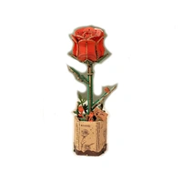 Rowood Wood Bloom Red Rose 3D Wooden Kit