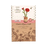 Rowood Wood Bloom Red Carnation 3D Wooden Kit