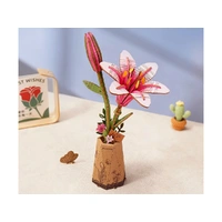 Rowood Wood Bloom Pink Lily 3D Wooden Kit