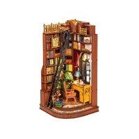 Rolife DIY Bookends Kit Silent Corner Study Wooden Model Kit