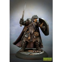 Reaper: Reaper Dungeon Dwellers: Baran Blacktree, Veteran Warrior (metal) Unpainted Miniature