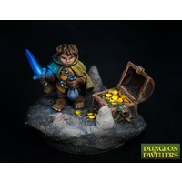 Reaper: Reaper Dungeon Dwellers: Stitch Thimbletoe, Halfling Thief (metal) Unpainted Miniature