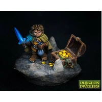 Reaper: Reaper Dungeon Dwellers: Stitch Thimbletoe, Halfling Thief (metal) Unpainted Miniature