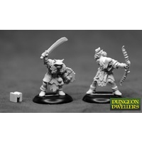 Reaper: Reaper Dungeon Dwellers: Orc Raiders (2) (metal) Unpainted Miniature