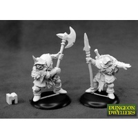 Reaper: Reaper Dungeon Dwellers: Orc Warriors (2) (metal) Unpainted Miniature