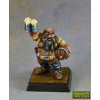 Reaper: Reaper Dungeon Dwellers: Jalarak Leadbarrels, Dwarf Brewmaster (metal) Unpainted Miniature