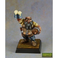 Reaper: Reaper Dungeon Dwellers: Jalarak Leadbarrels, Dwarf Brewmaster (metal) Unpainted Miniature