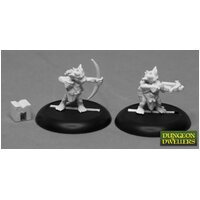 Reaper: Reaper Dungeon Dwellers: Kobold Archers (2) (metal) Unpainted Miniature