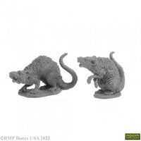 Reaper: Dungeon Dwellers: Barrow Rats (2) (77198) (plastic) Unpainted Miniature